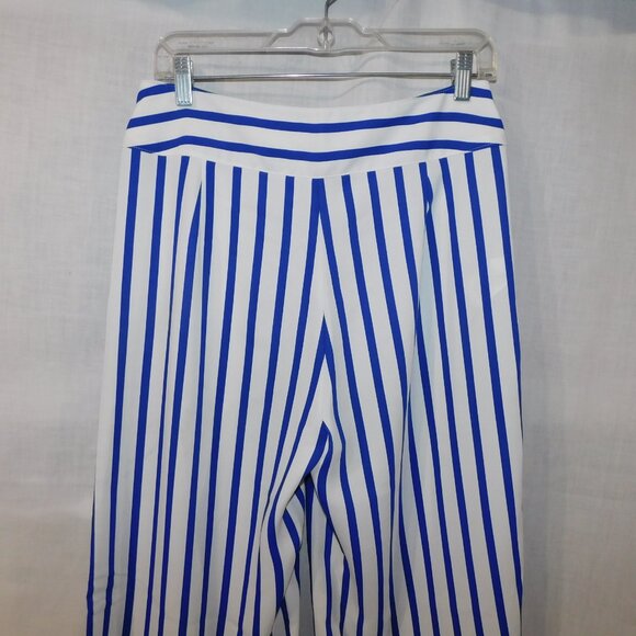 Lauren Ralph Lauren Womens 6 Blue White Striped Wide Leg Pant High Rise - Picture 15 of 16